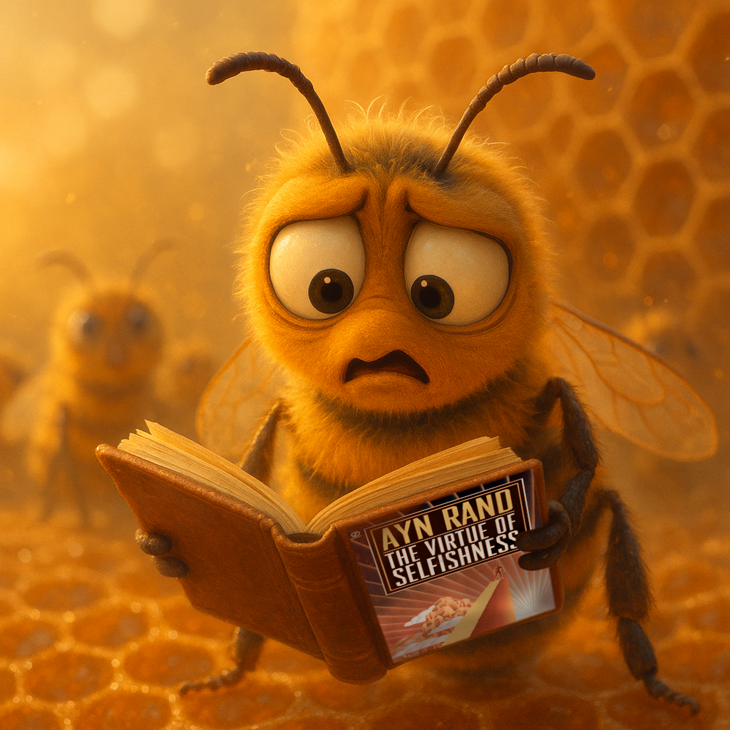 Bee confused over the concept of selfishness.